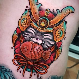 Mẫu 2 Hình Xăm Mèo May Mắn - tungletattoo.com