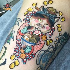 Mẫu 1 Hình Xăm Mèo May Mắn - tungletattoo.com