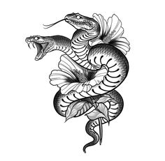 Mẫu Hình Xăm Rắn - Song Xà