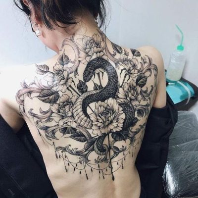 Mẫu Hình Xăm Rắn FUll Lưng
